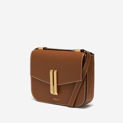 DeMellier The Vancouver tan small grain ecru stitching
