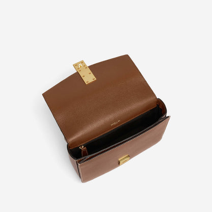 DeMellier The Vancouver tan small grain ecru stitching