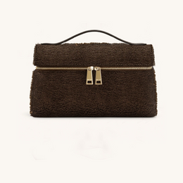 Thea Faux Fur Top Handle Bag - Mocha Brown