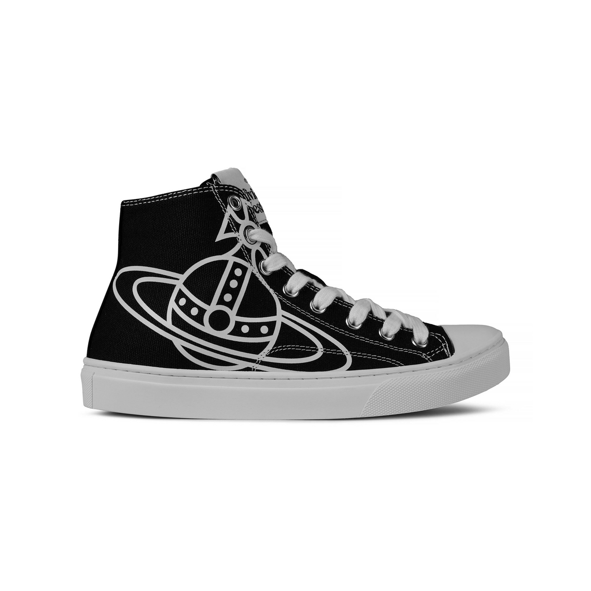 Thin Orb Motif Cotton High Top Trainers