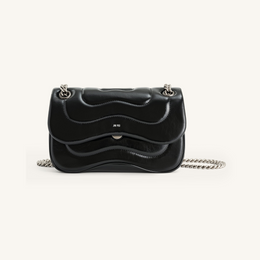 Tina Quilted Chain Crossbody - Black
