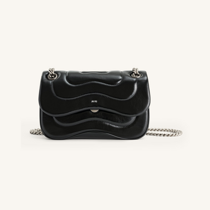 Tina Quilted Chain Crossbody - Black