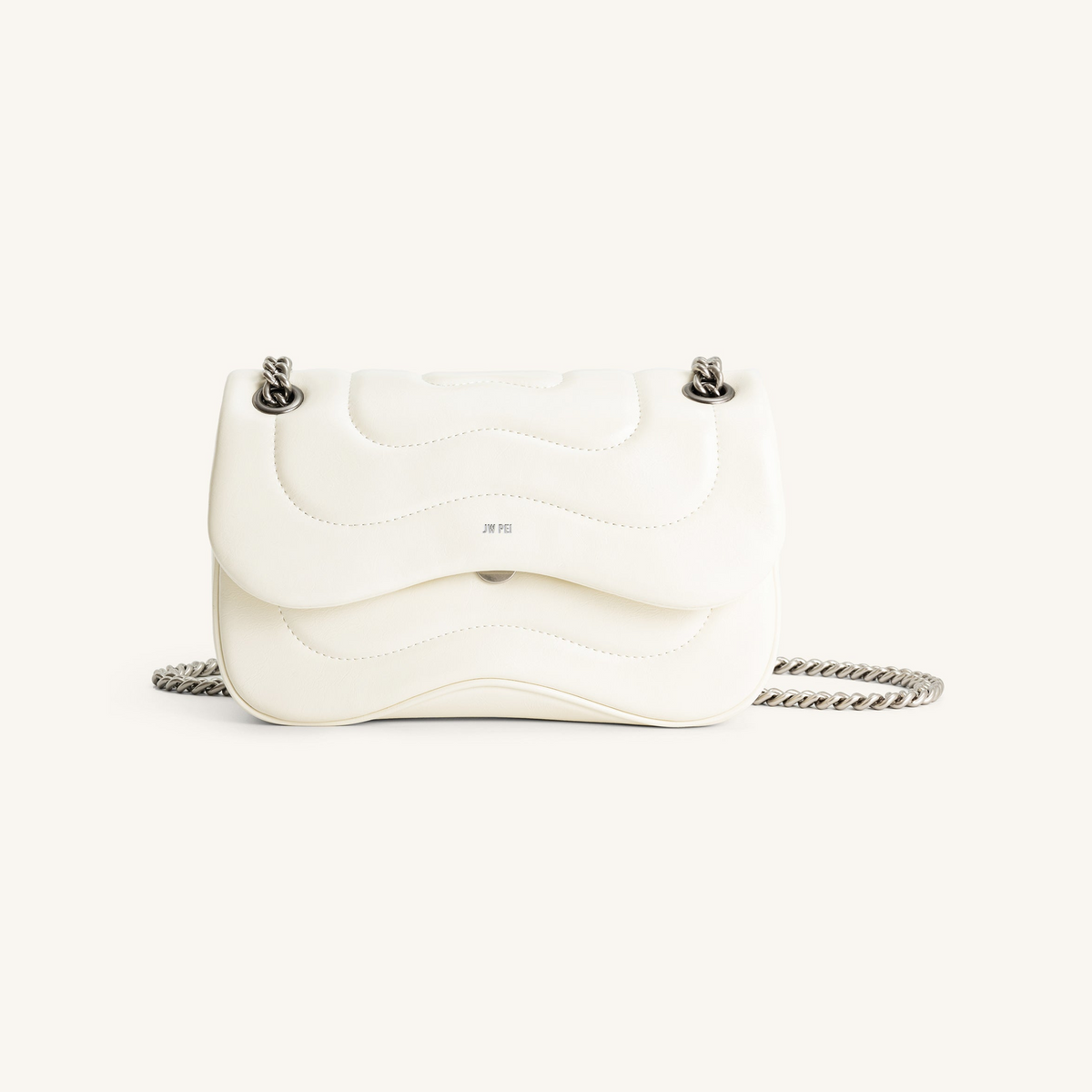 Tina Quilted Chain Crossbody - Ivory