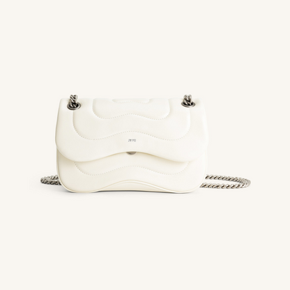 Tina Quilted Chain Crossbody - Ivory