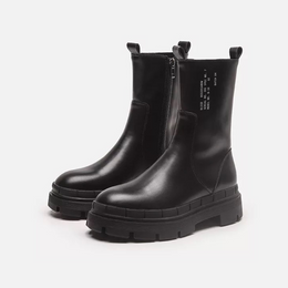 TOKYO VEGAN LEATHER CHUNKY BOOTS