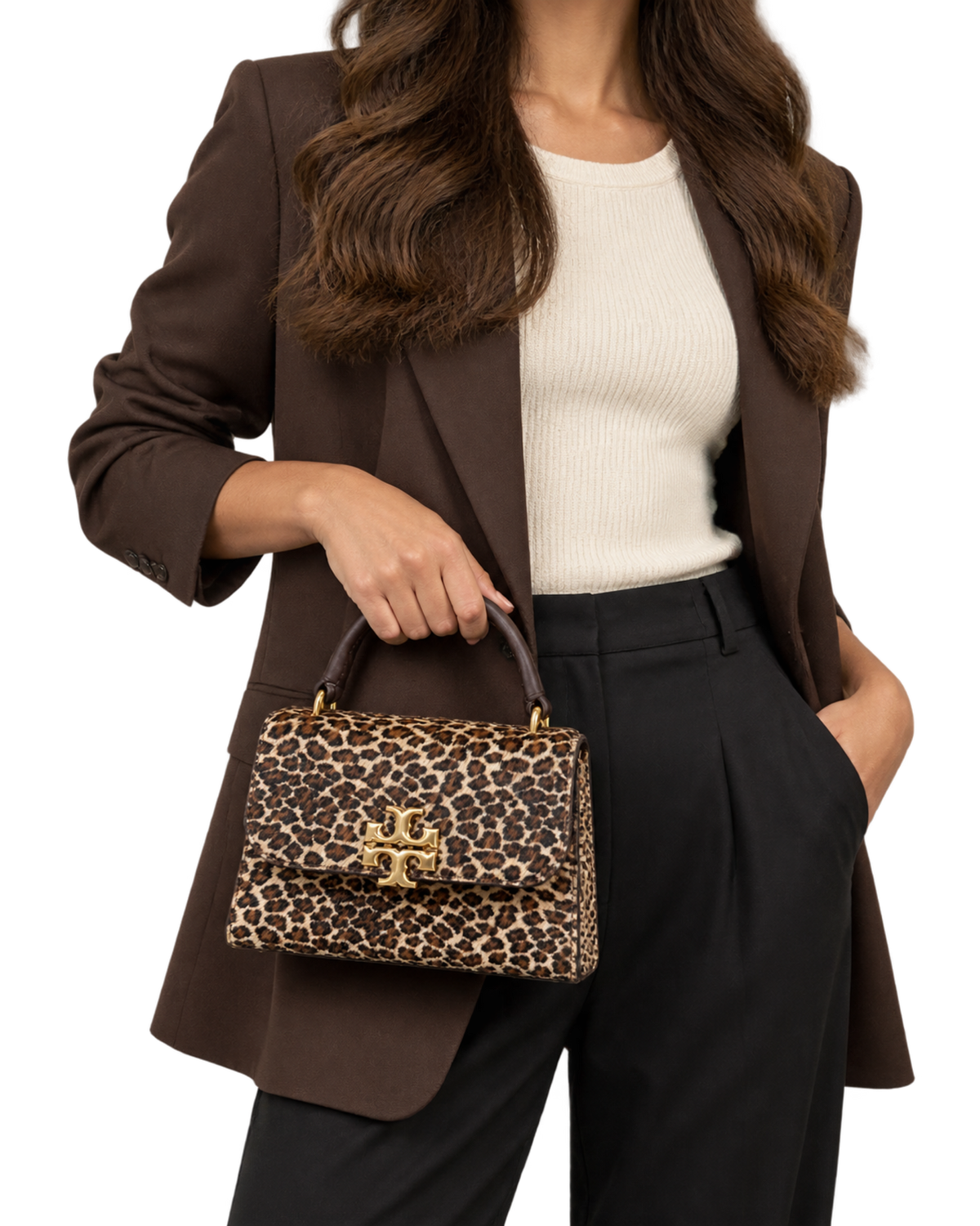 Tory Burch Britten Haircalf Mini Top Handle Bag
