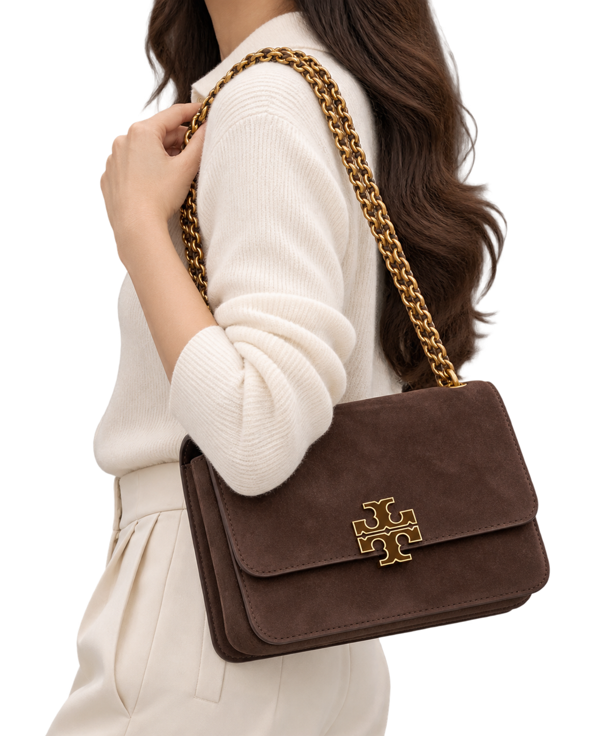 Tory Burch Britten Suede Small Shoulder Bag
