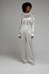 WAIST FOLD SILK PANTS