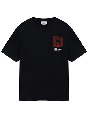 Rhude Chevron Repeat Logo T-Shirt in Black