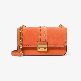Tribeca Small Studded Suede Shoulder Bag