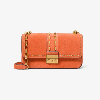 Tribeca Small Studded Suede Shoulder Bag