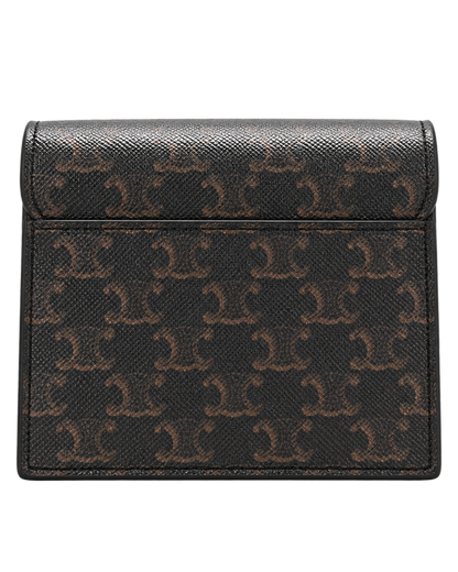 Triomphe Canvas Business Card Holder Tan