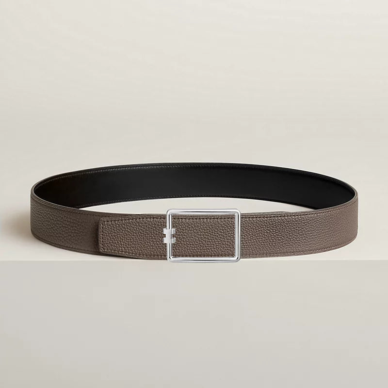Tube H belt buckle & Reversible leather strap 38 mm