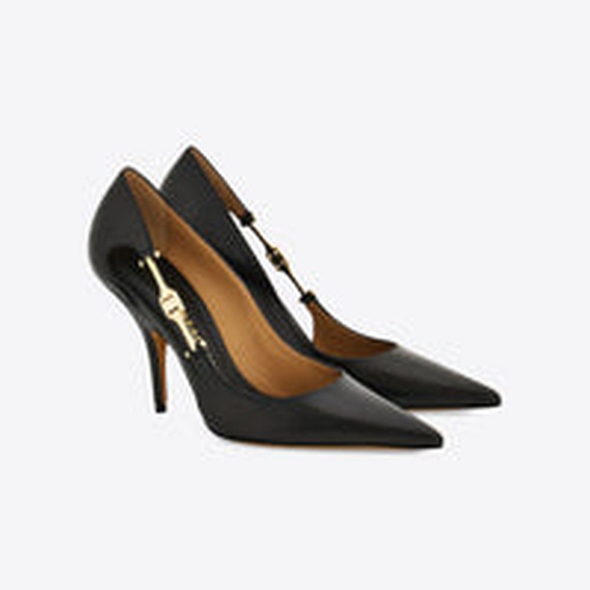 Tulip 95 F Buckle Leather Pumps – Black