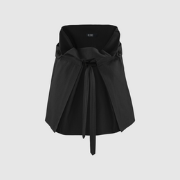 TWILL MINI SKIRT W/ OVERSIZED STOPPER