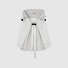 TWILL MINI SKIRT W/ OVERSIZED STOPPER
