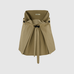 TWILL MINI SKIRT W/ OVERSIZED STOPPER