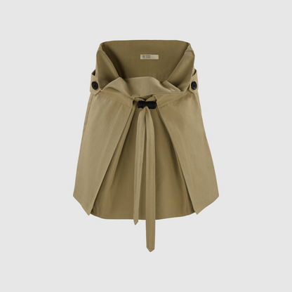 TWILL MINI SKIRT W/ OVERSIZED STOPPER