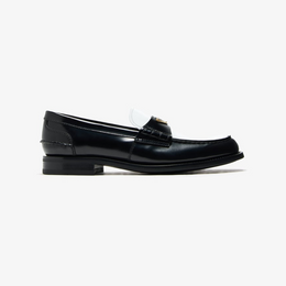 Two-tone brushed leather loafers