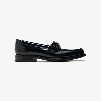 Two-tone brushed leather loafers