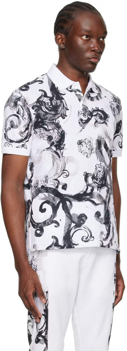 White Watercolour Couture Polo