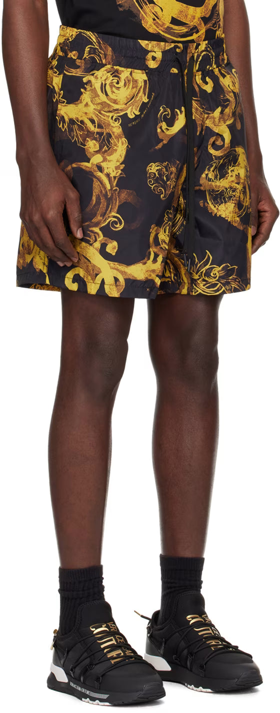 Black & Gold Watercolor Couture Shorts