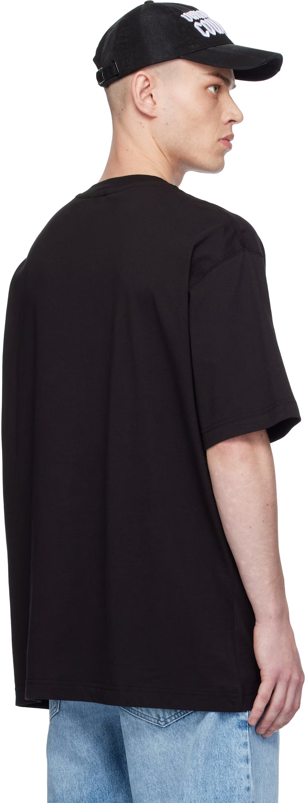 Black Screen-Printed T-shirt