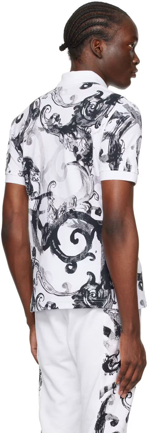White Watercolour Couture Polo