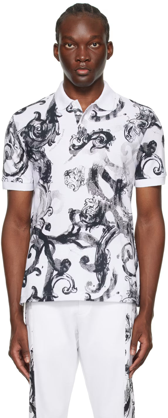 White Watercolour Couture Polo