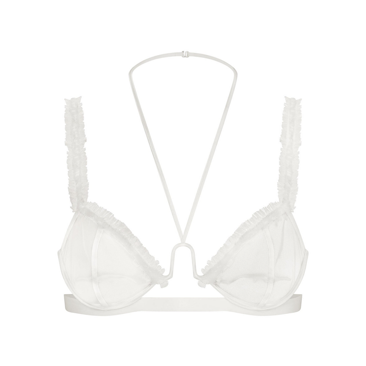 Ultra Fine Mesh Ruffle Bra