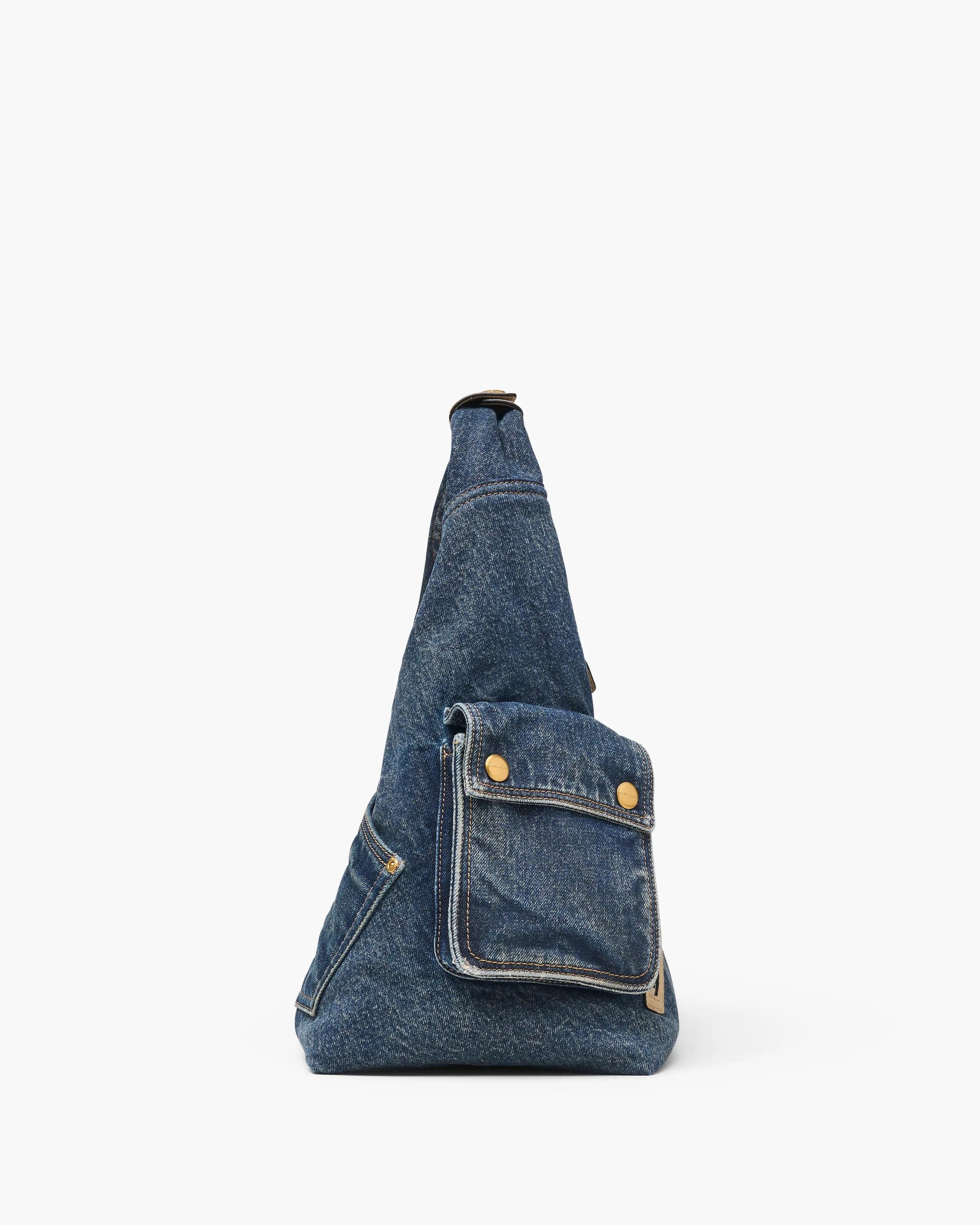 The Denim Suede Cargo Sack Bag