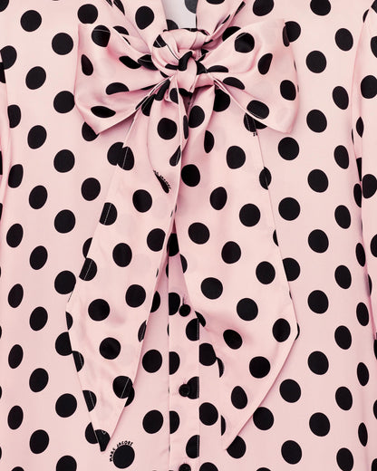 Dots Bow Pleated Dress