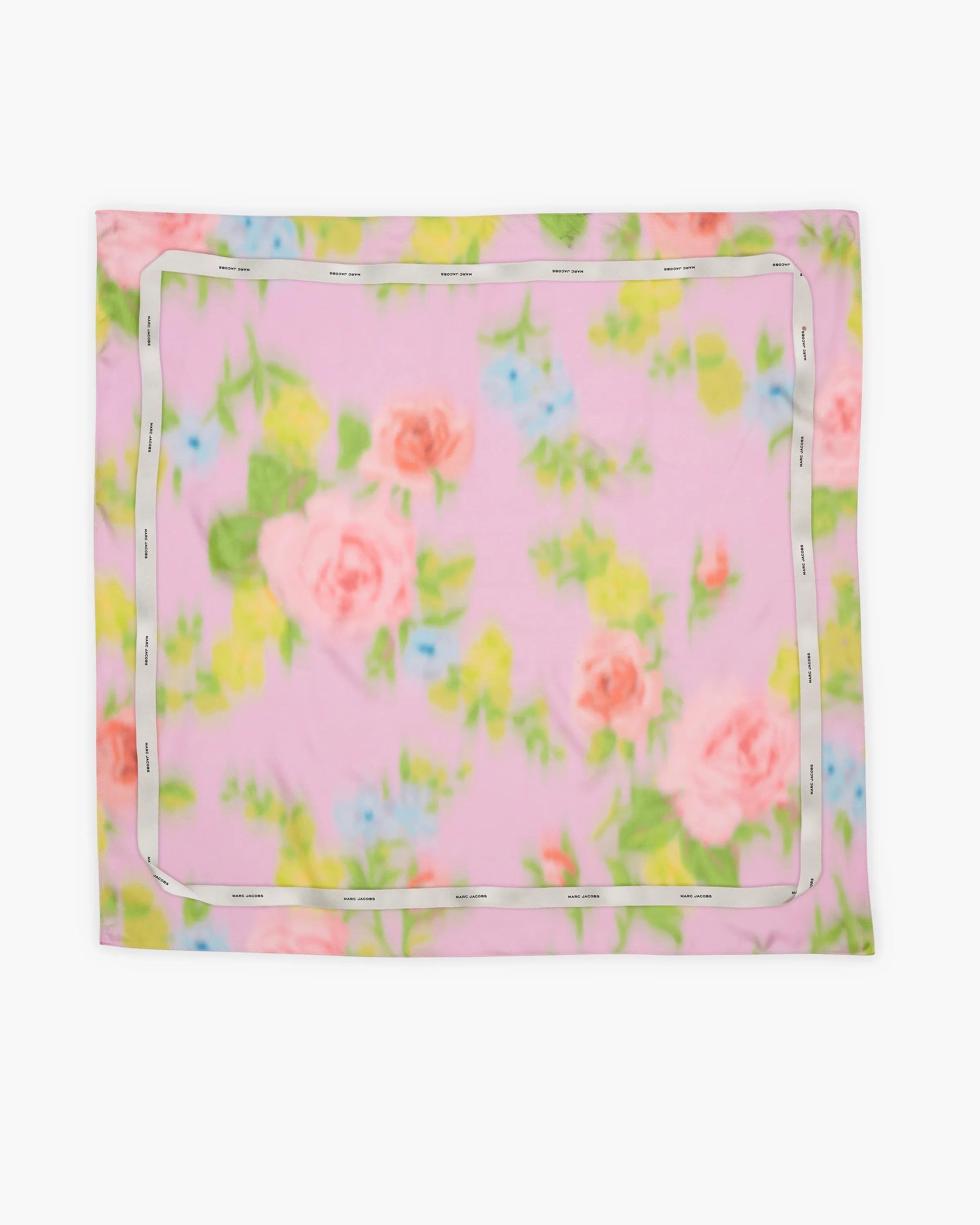 Blurred Floral Silk Scarf