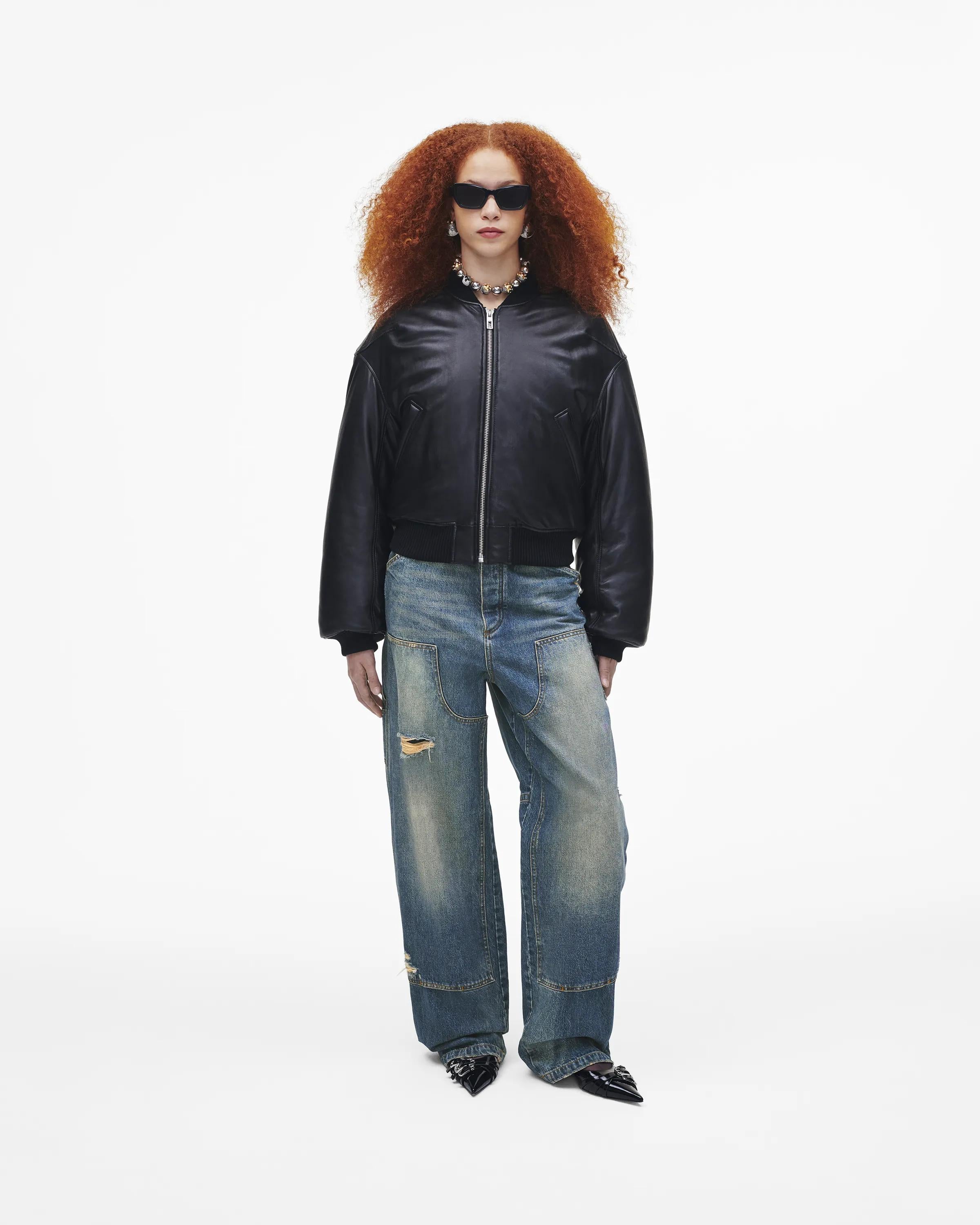 Puffy Leather Bomber