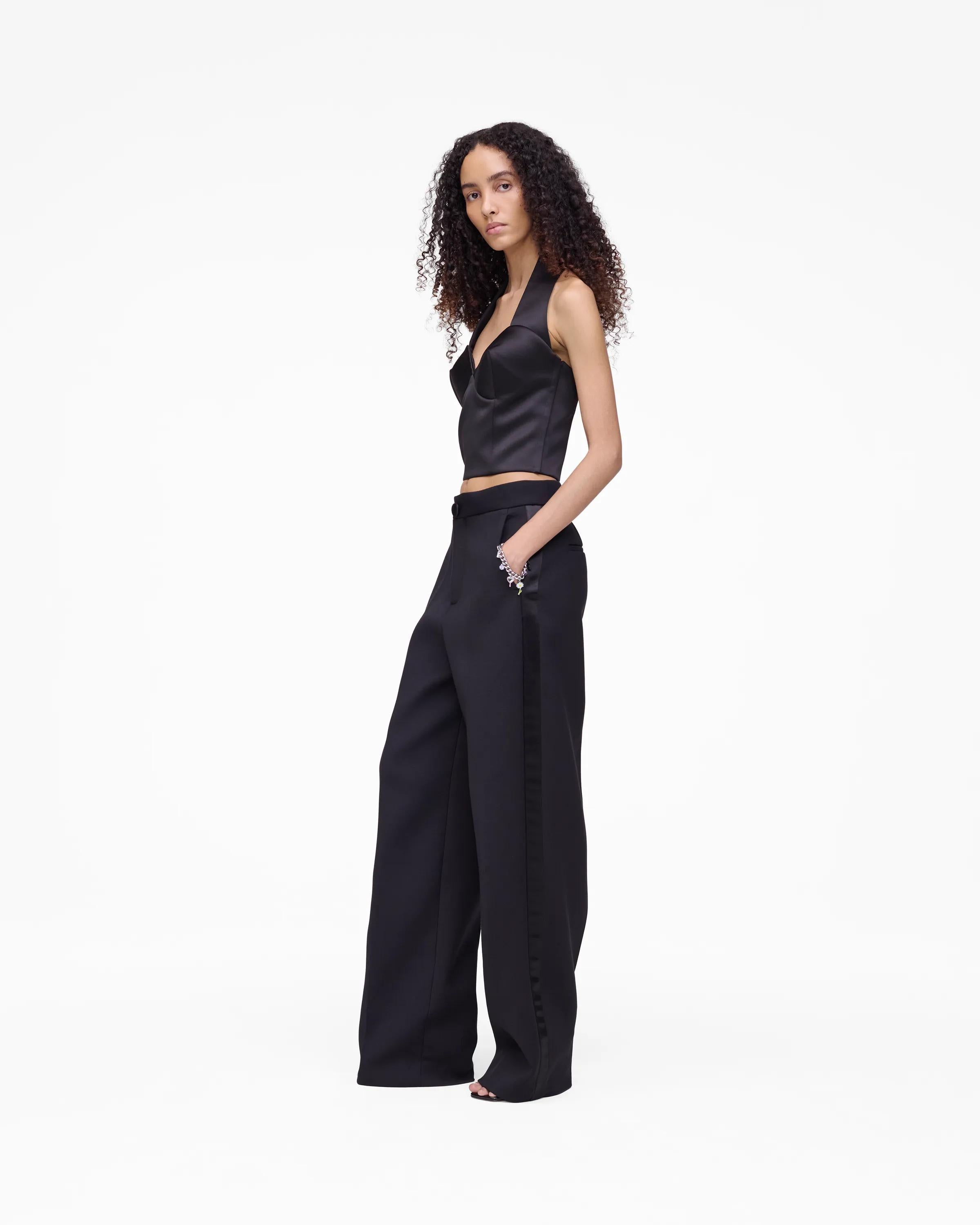 Sculpted Satin Halter Top