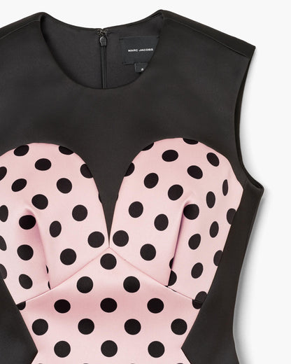 Seamed Up Dots Satin Dress