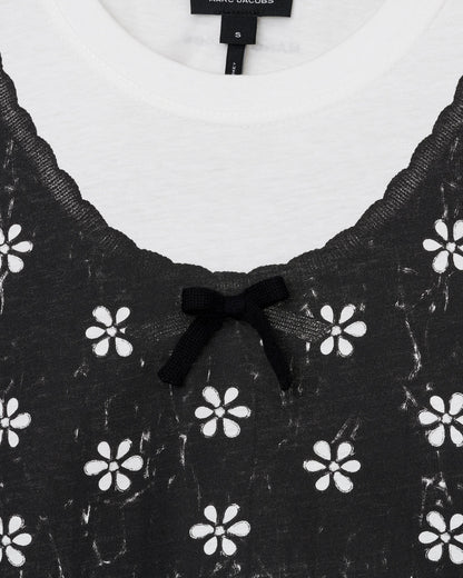 Trompe L'Oeil Eyelet Slim Tee