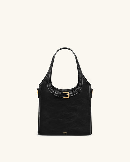 Brooke Mini Belted Embellished Top Handle Bag - Dark Brown