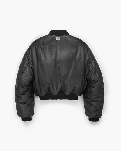 Puffy Leather Bomber