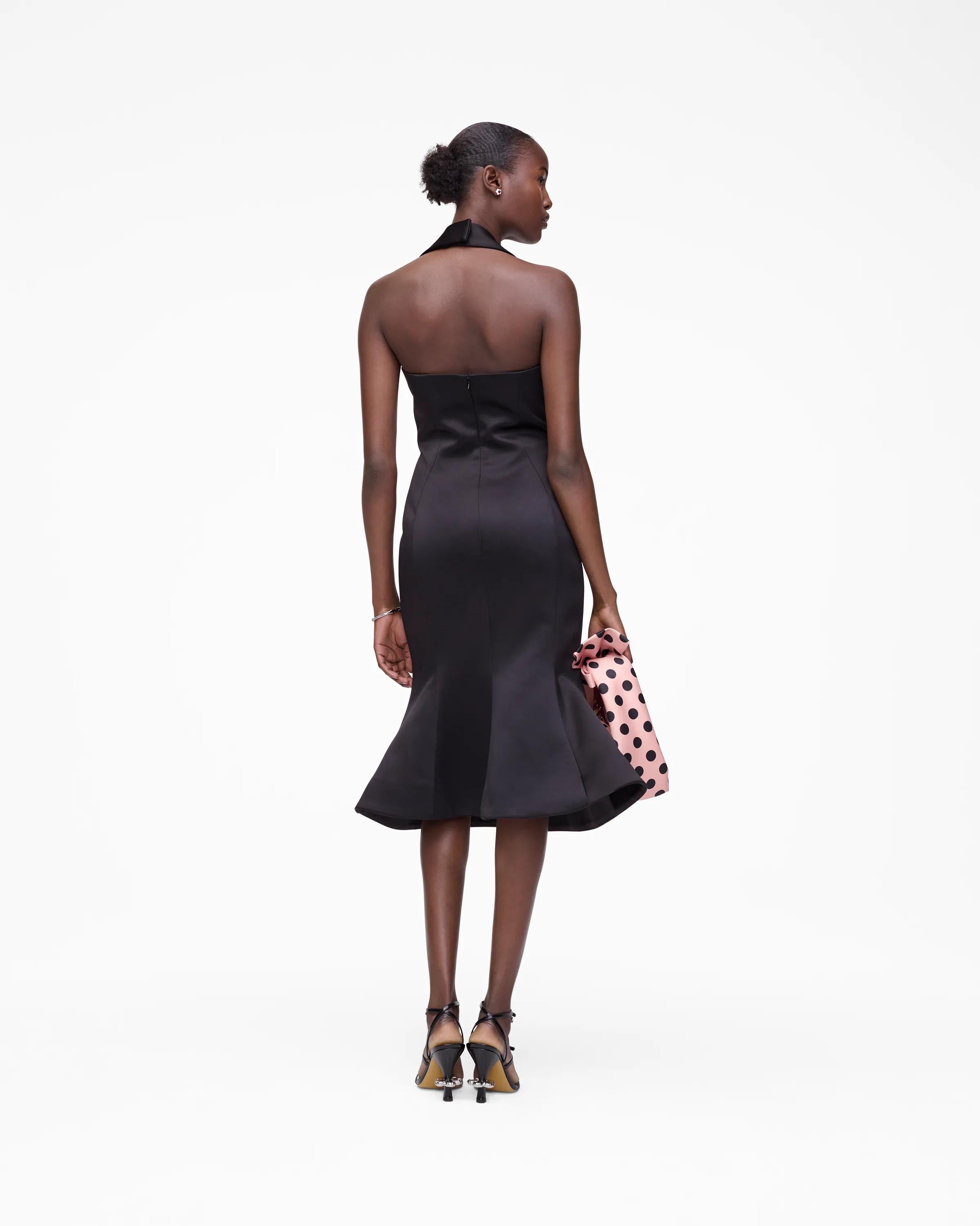 Sculpted Satin Halter Dress