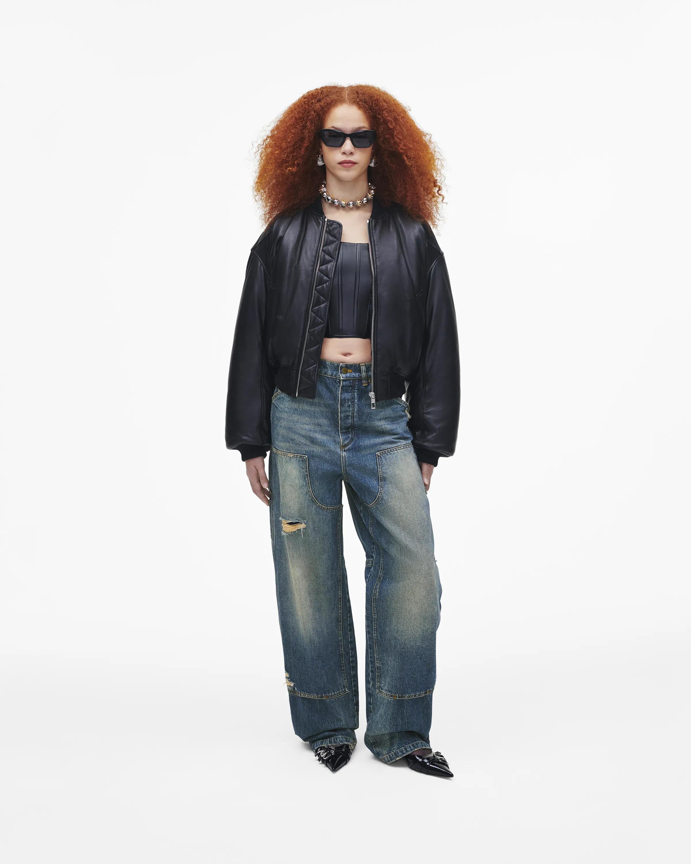 Puffy Leather Bomber