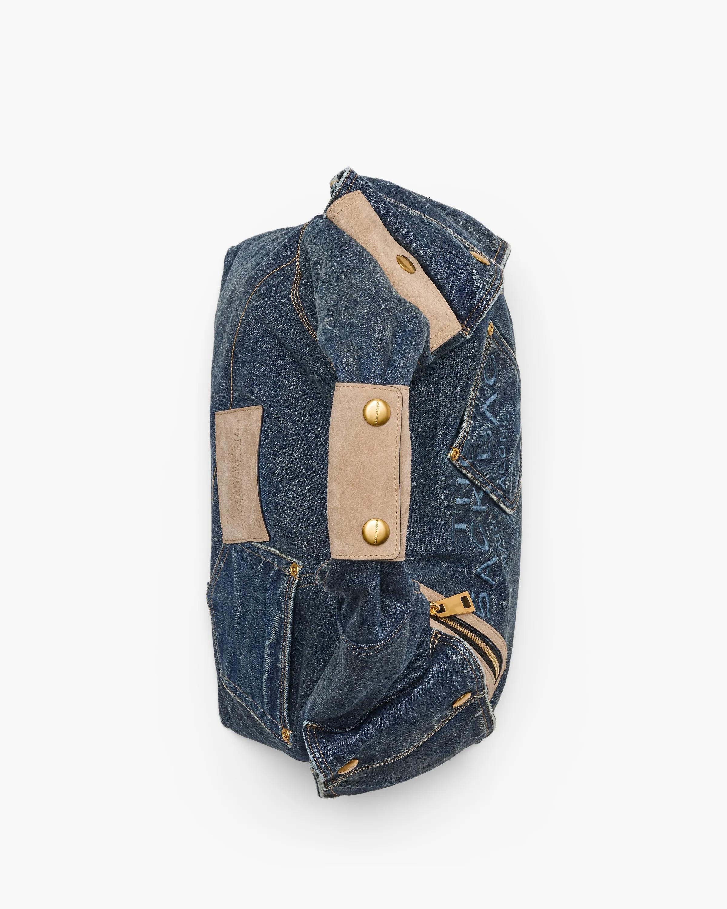 The Denim Suede Cargo Sack Bag