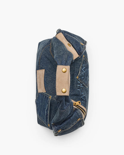 The Denim Suede Cargo Sack Bag