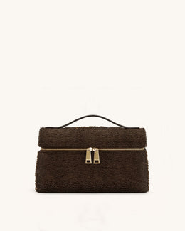 Thea Faux Fur Top Handle Bag - Mocha Brown