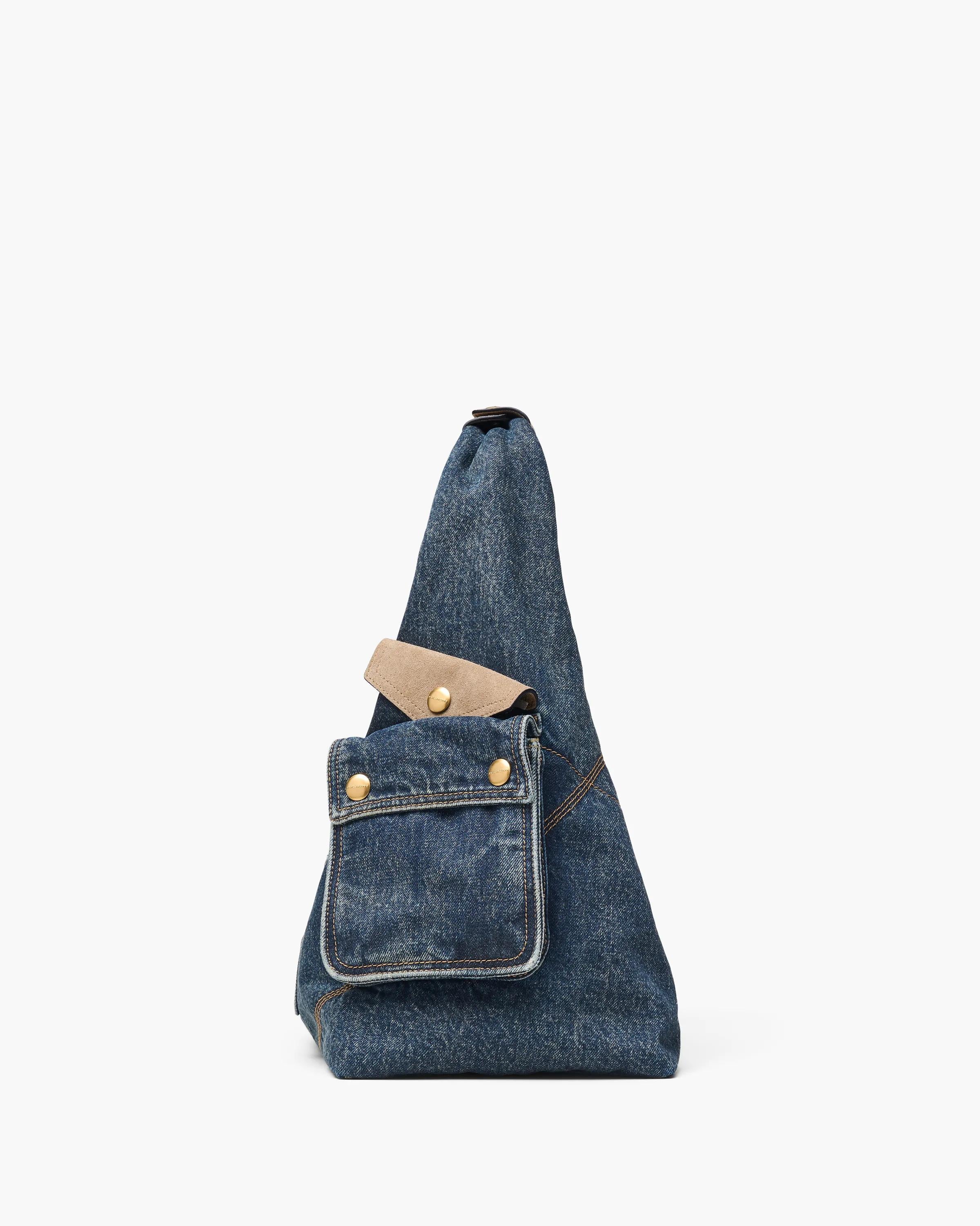 The Denim Suede Cargo Sack Bag