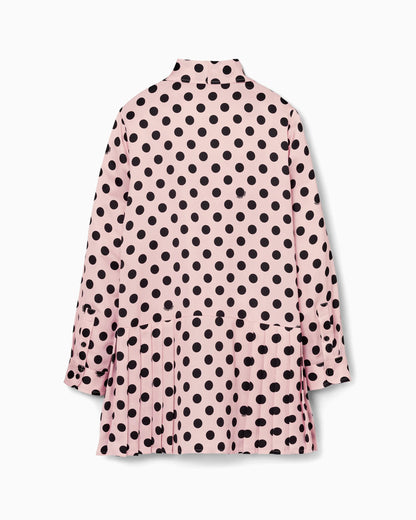 Dots Bow Pleated Dress