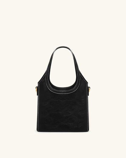 Brooke Mini Belted Embellished Top Handle Bag - Dark Brown