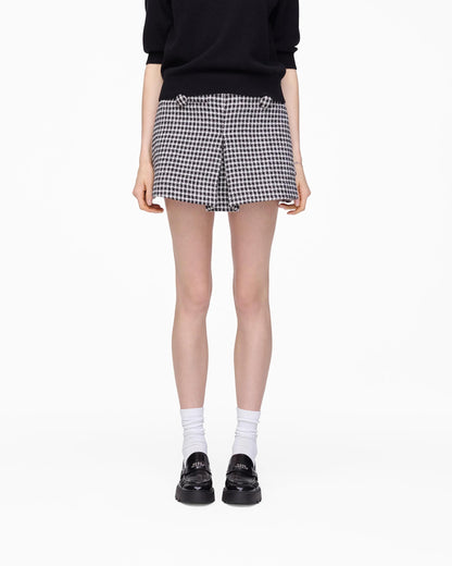 Gingham Tweed Mini Skirt