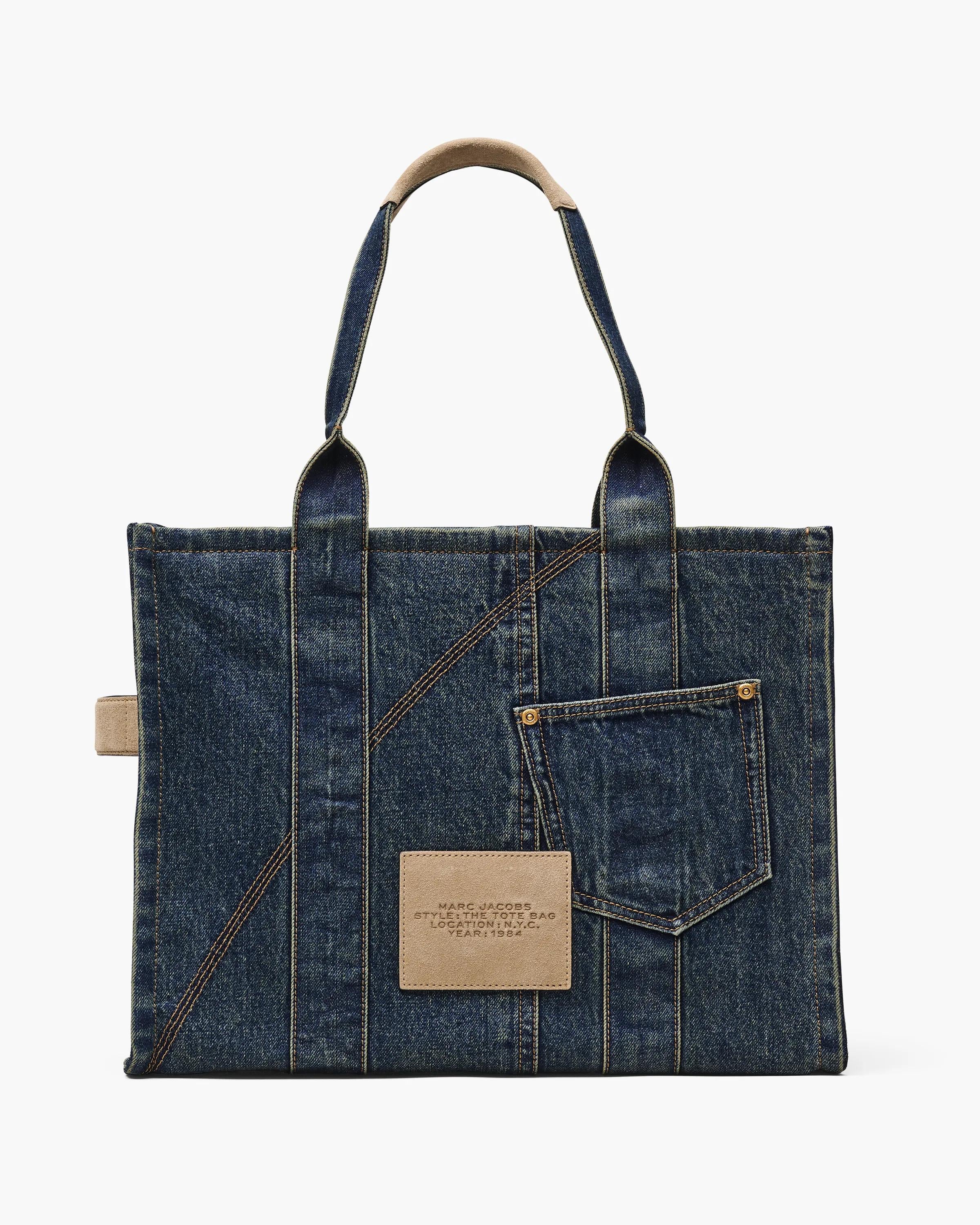 The Denim Suede Large Cargo Tote Bag