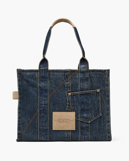 The Denim Suede Large Cargo Tote Bag